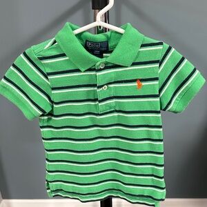 Polo by Ralph Lauren Kids Polo in Green and White Stripes